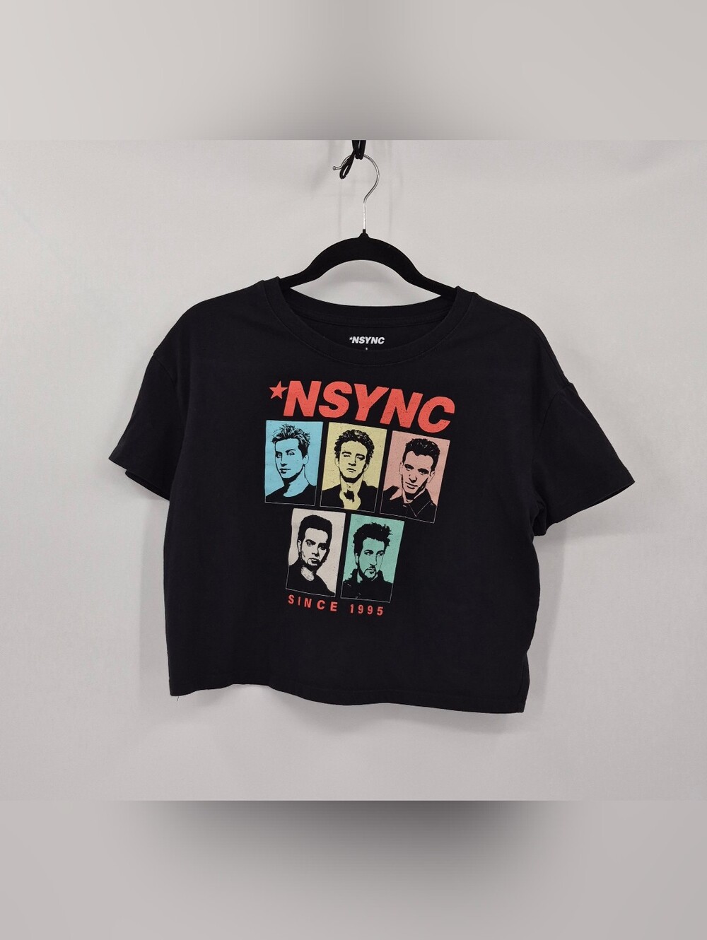 NSYNC Since 1995 Ladies Crop Shirt Size Small Boy Band Y2K